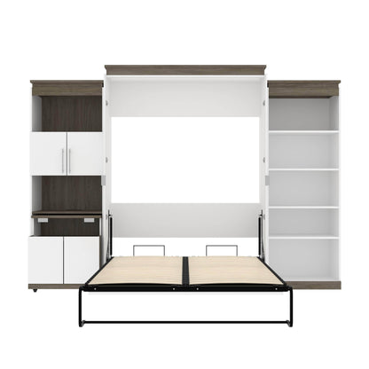 Modubox Murphy Wall Bed Orion Queen Murphy Wall Bed with Shelving and Fold-Out Desk (125W) - Available in 2 Colours