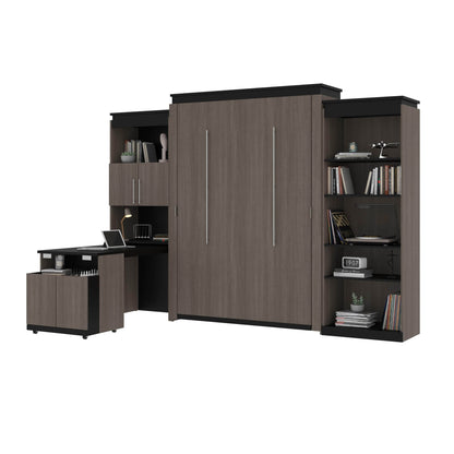 Modubox Murphy Wall Bed Orion Queen Murphy Wall Bed with Shelving and Fold-Out Desk (125W) - Available in 2 Colours