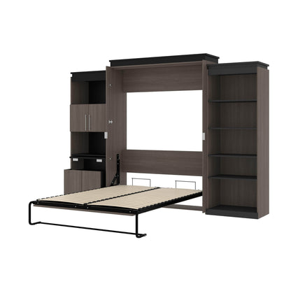 Modubox Murphy Wall Bed Orion Queen Murphy Wall Bed with Shelving and Fold-Out Desk (125W) - Available in 2 Colours