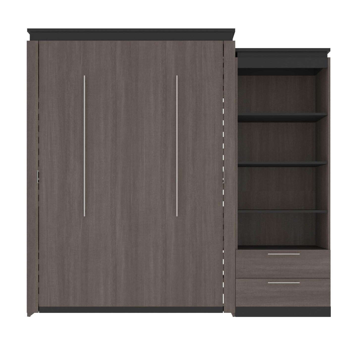 Modubox Murphy Wall Bed Orion Queen Murphy Wall Bed with Shelving Unit and Drawers - Available in 2 Colours