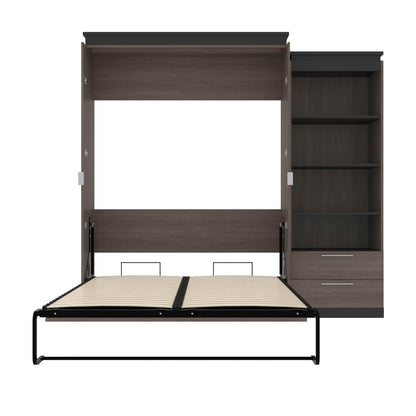 Modubox Murphy Wall Bed Orion Queen Murphy Wall Bed with Shelving Unit and Drawers - Available in 2 Colours