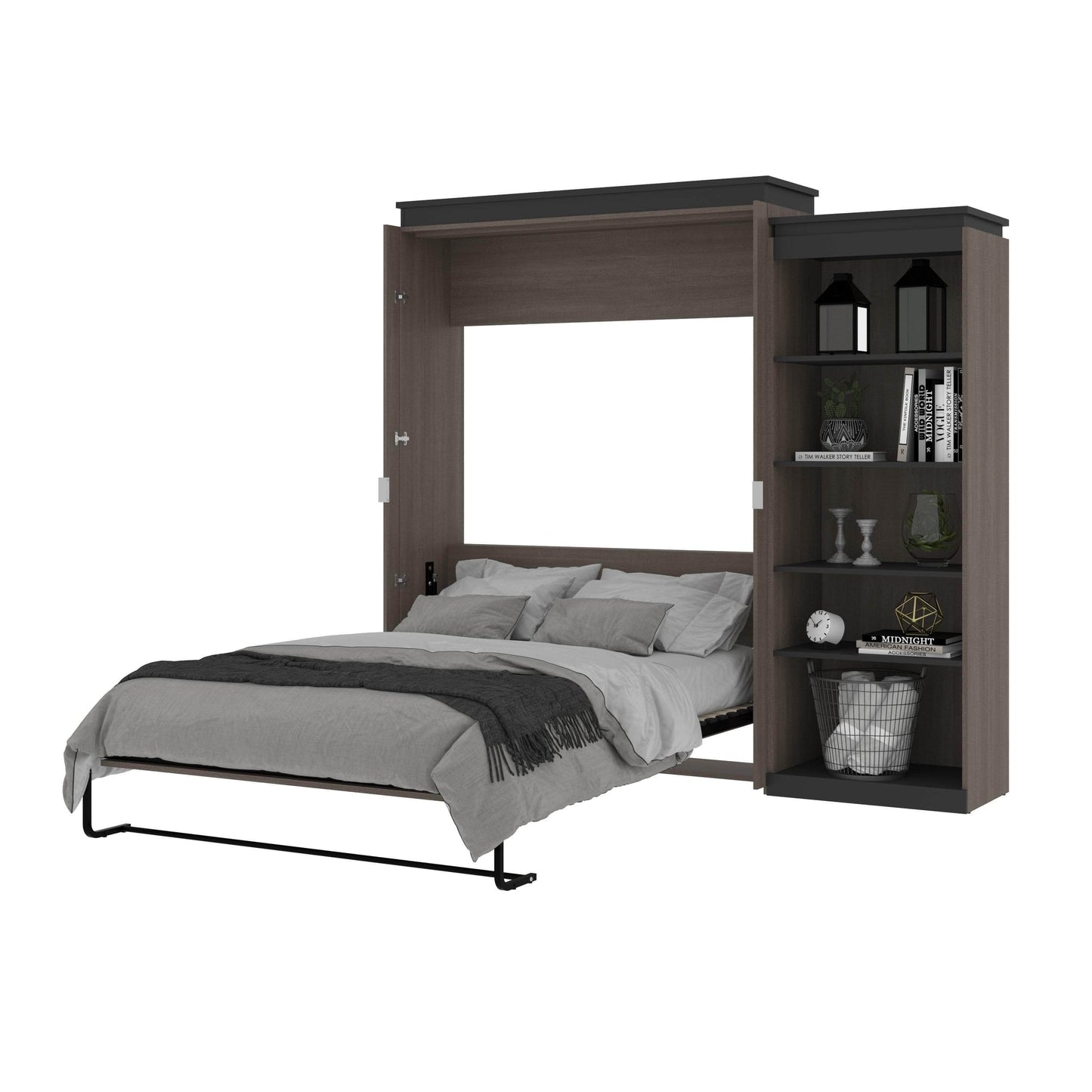 Modubox Murphy Wall Bed Orion Queen Murphy Wall Bed with Shelving Unit - Available in 2 Colours