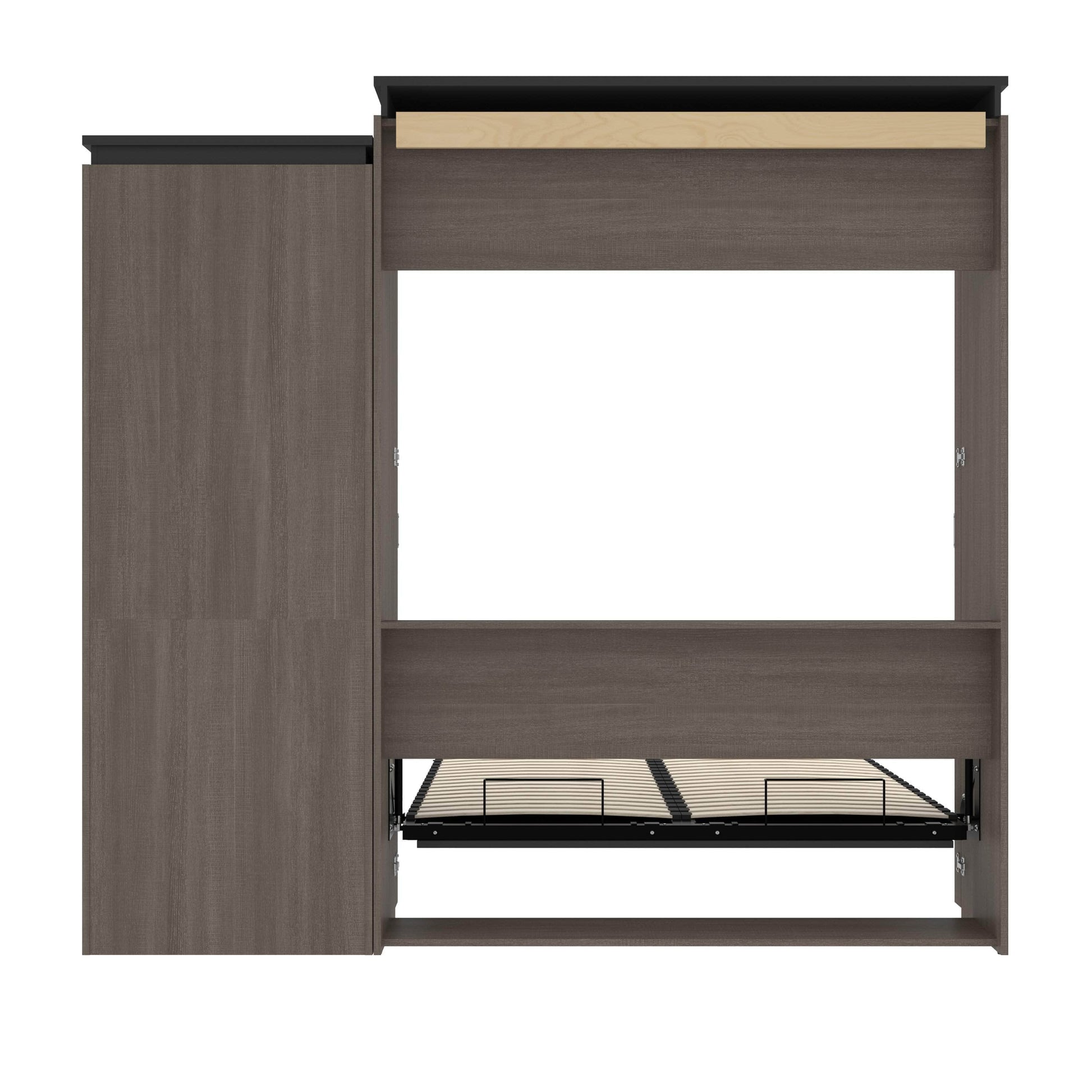 Modubox Murphy Wall Bed Orion Queen Wall Murphy Bed with Storage Cabinet and Pull-Out Shelf - Available in 2 Colours