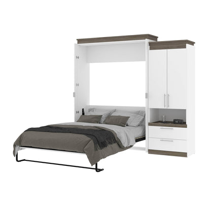 Modubox Murphy Wall Bed Orion Queen Wall Murphy Bed with Storage Cabinet and Pull-Out Shelf - Available in 2 Colours