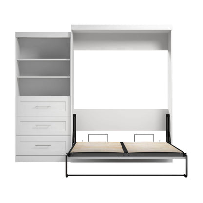 Modubox Murphy Wall Bed Pur 101" Queen Size Murphy Wall Bed with Storage Unit - Available in 3 Colours