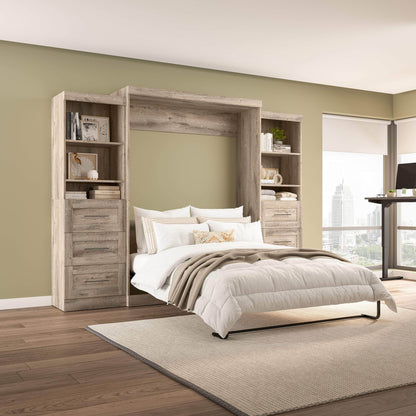 Modubox Murphy Wall Bed Pur 115" Queen Size Murphy Wall Bed with 2 Storage Units - Available in 7 Colours