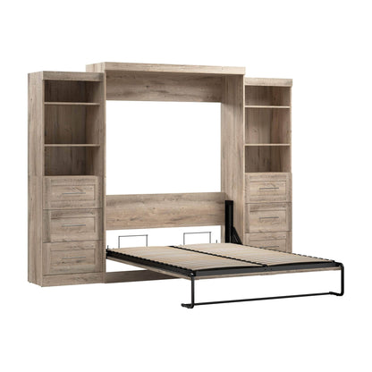 Modubox Murphy Wall Bed Pur 115" Queen Size Murphy Wall Bed with 2 Storage Units - Available in 7 Colours