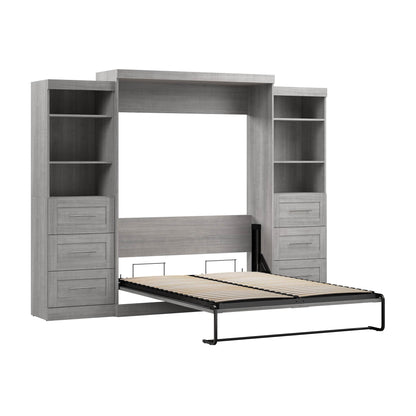 Modubox Murphy Wall Bed Pur 115" Queen Size Murphy Wall Bed with 2 Storage Units - Available in 7 Colours