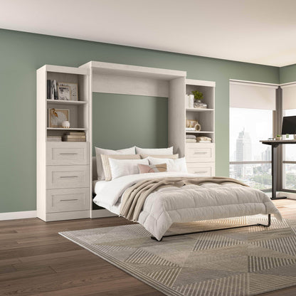 Modubox Murphy Wall Bed Pur 115" Queen Size Murphy Wall Bed with 2 Storage Units - Available in 7 Colours