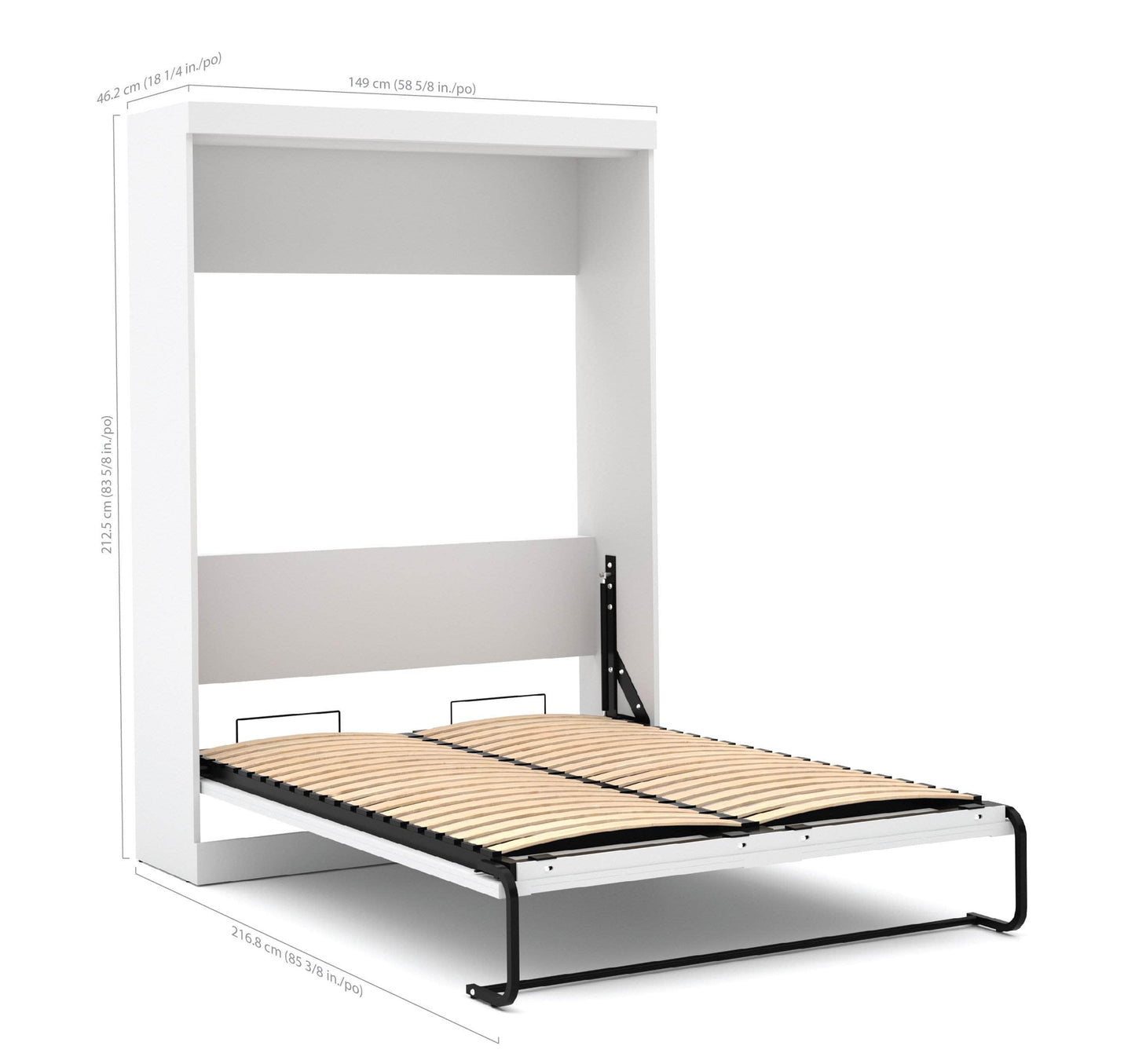 Modubox Murphy Wall Bed Pur Full Murphy Bed with 2 Storage Units (109W) - Available in 3 Colours