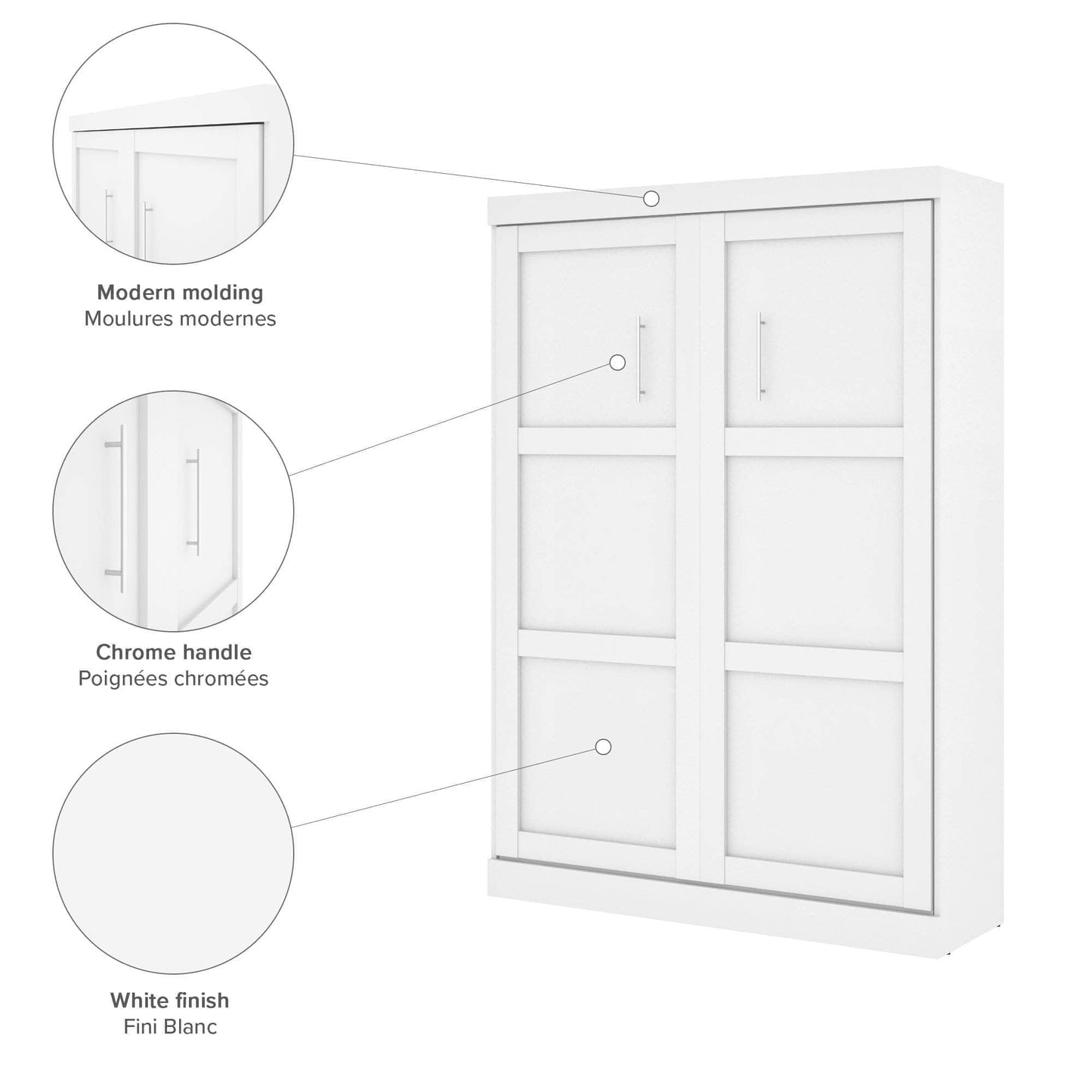 Modubox Murphy Wall Bed Pur Full Murphy Wall Bed, 2 Storage Units and a Sofa - Available in 2 Colours