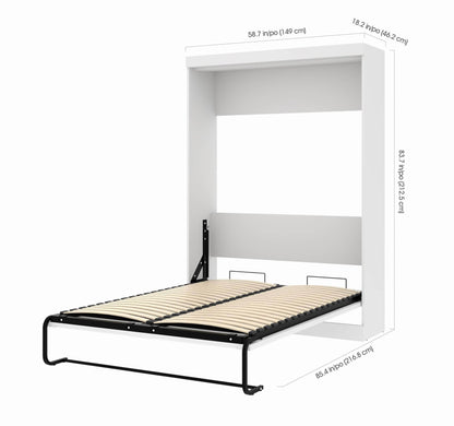 Modubox Murphy Wall Bed Pur Full Murphy Wall Bed and 1 Storage Unit with Drawers (84”) - Available in 3 Colours