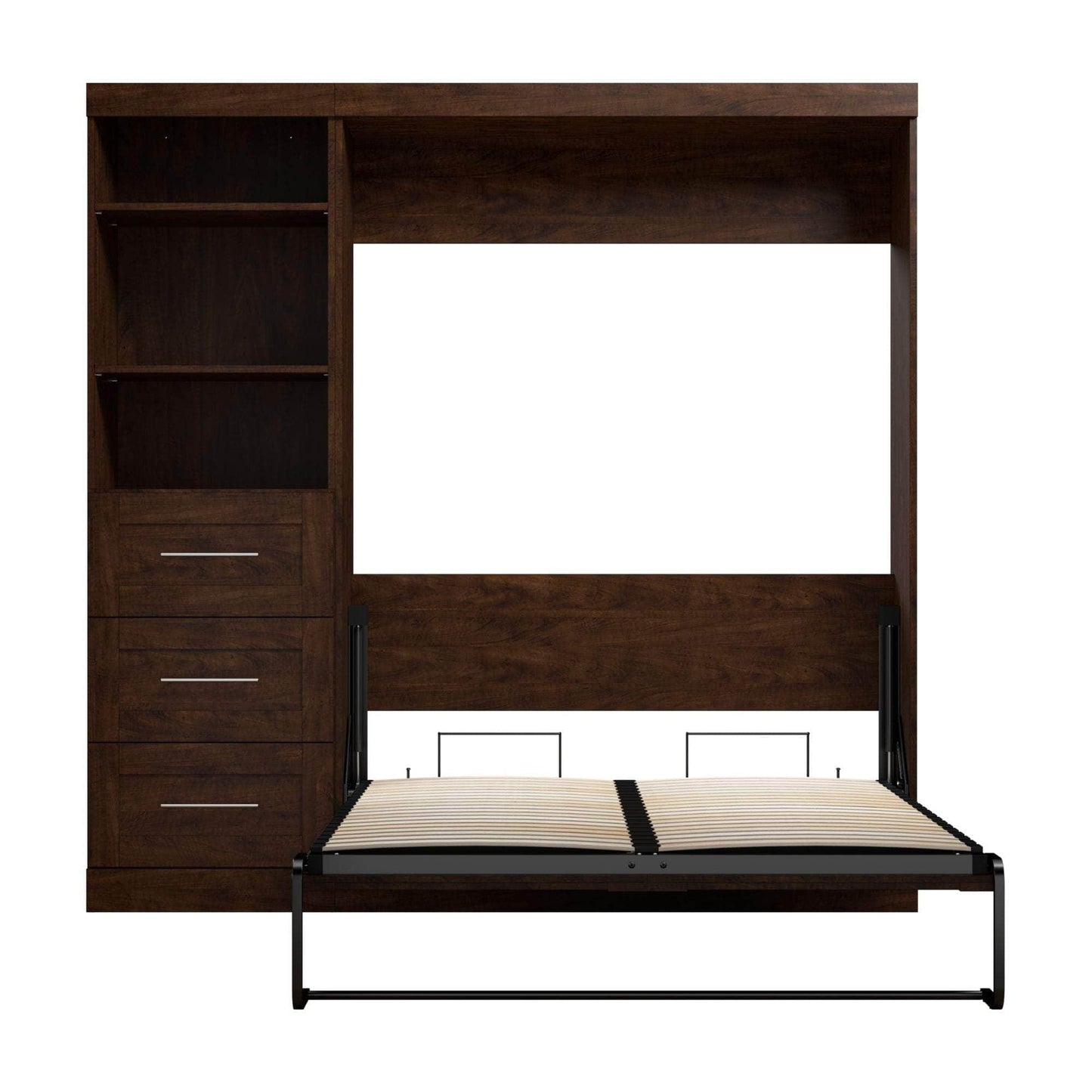 Modubox Murphy Wall Bed Pur Full Murphy Wall Bed and 1 Storage Unit with Drawers (84”) - Available in 3 Colours