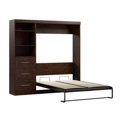 Modubox Murphy Wall Bed Pur Full Murphy Wall Bed and 1 Storage Unit with Drawers (84”) - Available in 3 Colours