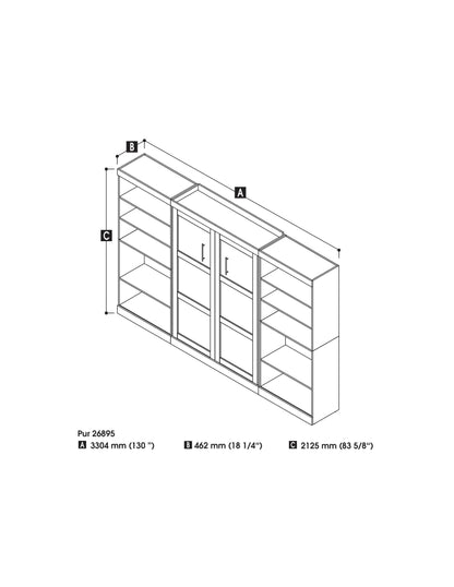 Modubox Murphy Wall Bed Pur Full Murphy Wall Bed and 2 Storage Units (131”) - Available in 2 Colours