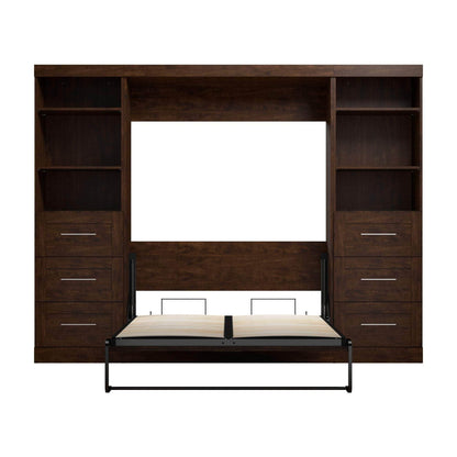 Modubox Murphy Wall Bed Pur Full Murphy Wall Bed and 2 Storage Units with Drawers (109W) - Available in 3 Colours