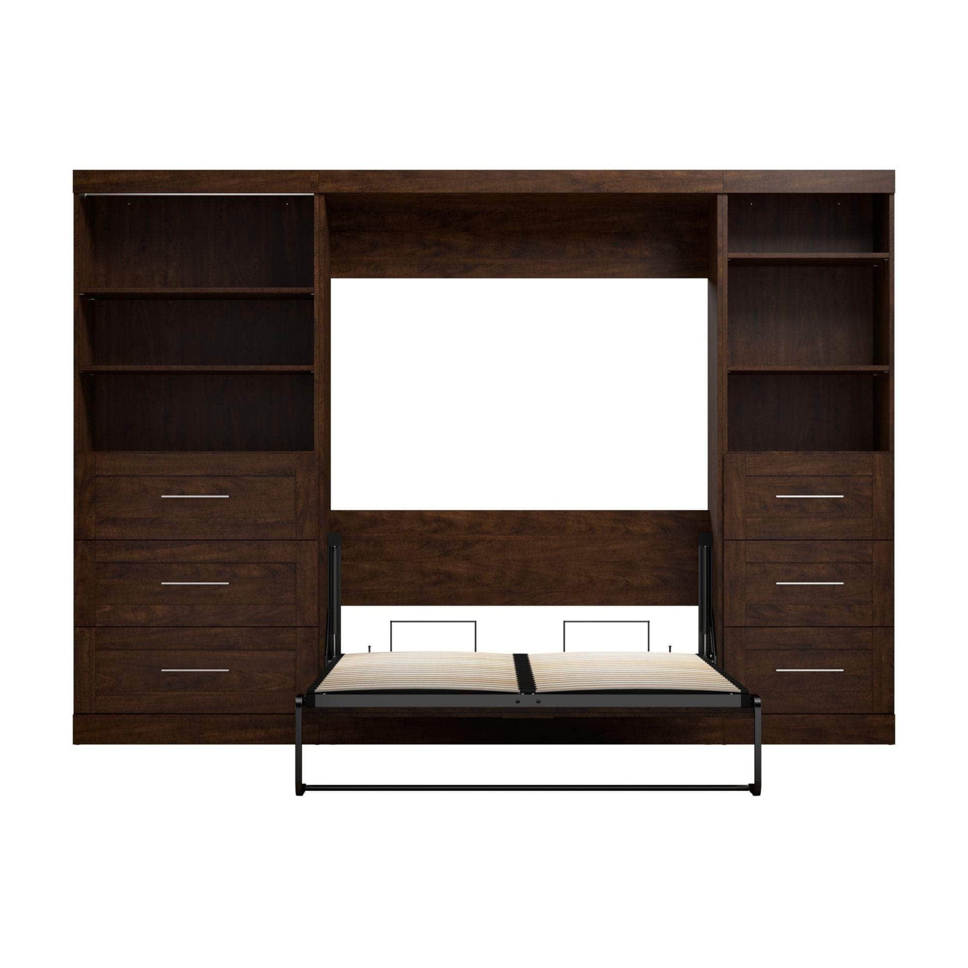 Modubox Murphy Wall Bed Pur Full Murphy Wall Bed and 2 Storage Units with Drawers (120”) - Available in 2 Colours