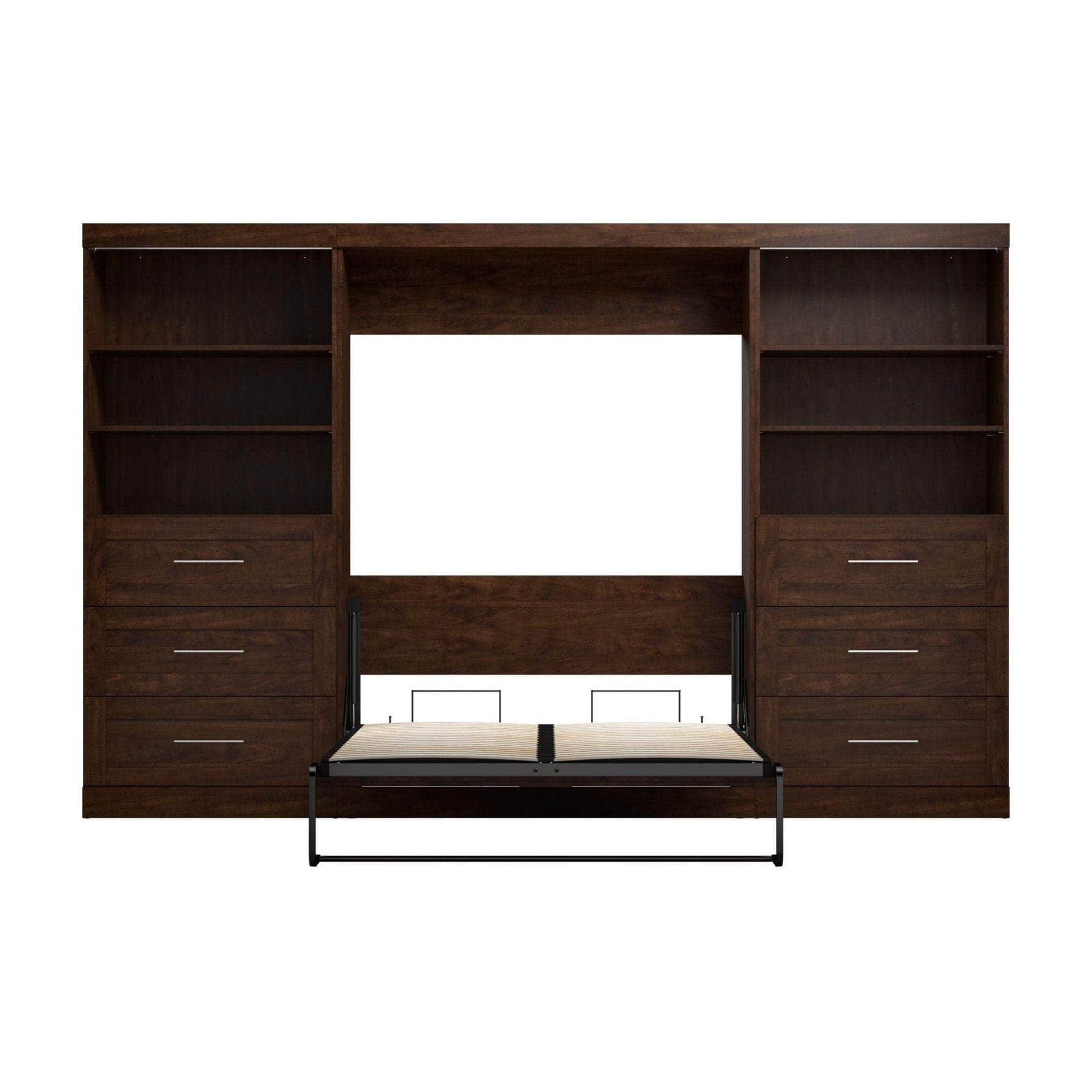 Modubox Murphy Wall Bed Pur Full Murphy Wall Bed and 2 Storage Units with Drawers (131”) - Available in 2 Colours