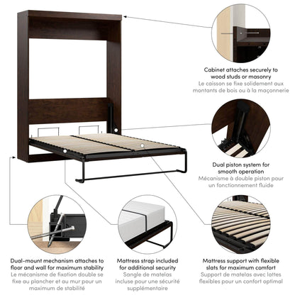 Modubox Murphy Wall Bed Pur Full Size Murphy Wall Bed - Available in 7 Colours