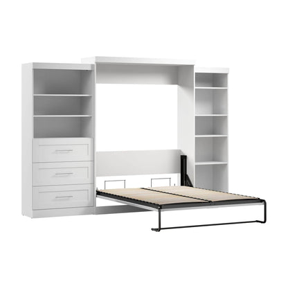 Modubox Murphy Wall Bed Pur Queen Murphy Pull Down Wall Bed and 2 Storage Units with Drawers (126”) - Available in 2 Colours