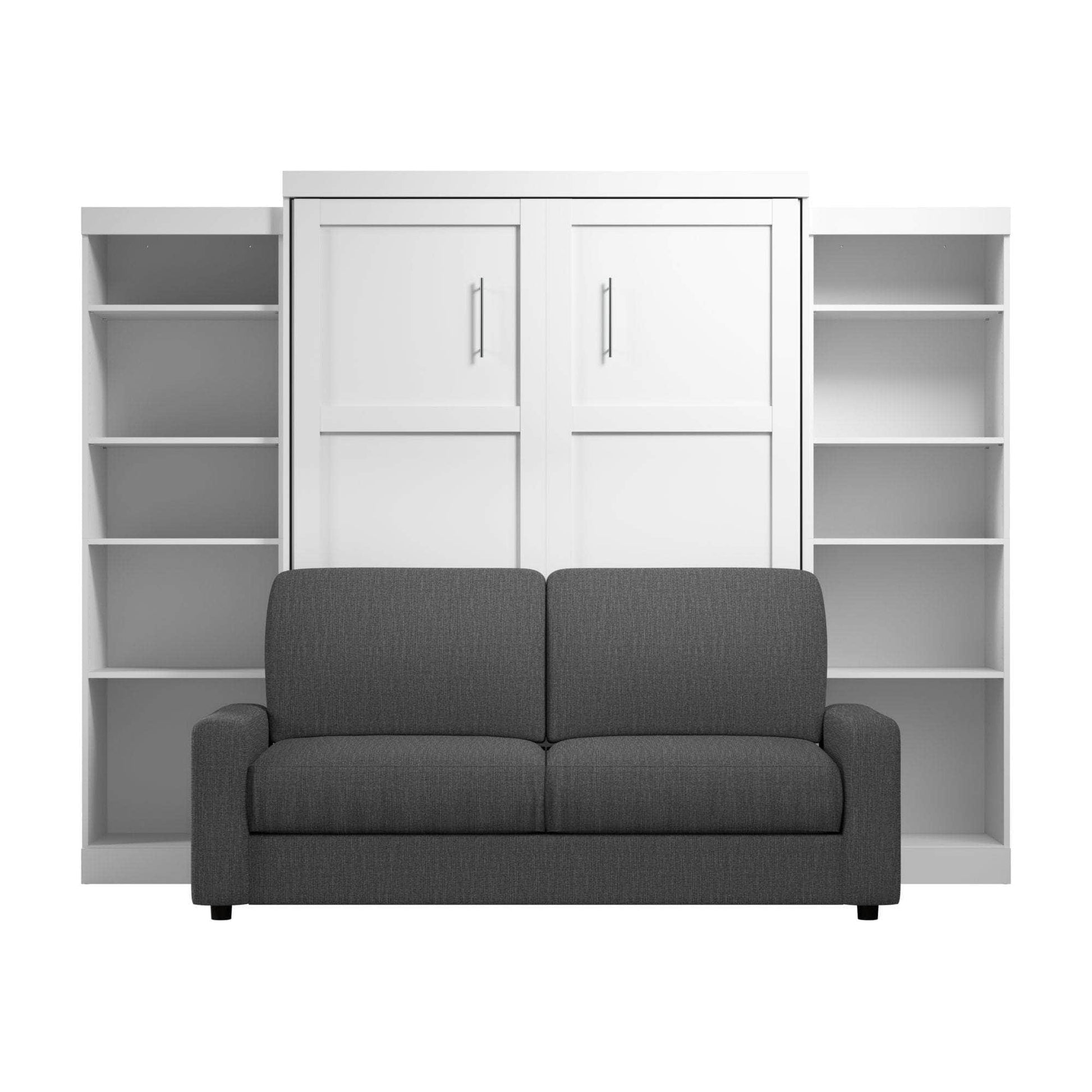 Modubox Murphy Wall Bed Pur Queen Murphy Wall Bed, 2 Storage Units and a Sofa (115“) - Available in 2 Colours