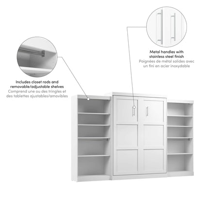 Modubox Murphy Wall Bed Pur Queen Murphy Wall Bed and 2 Storage Units (136”) - Available in 2 Colours