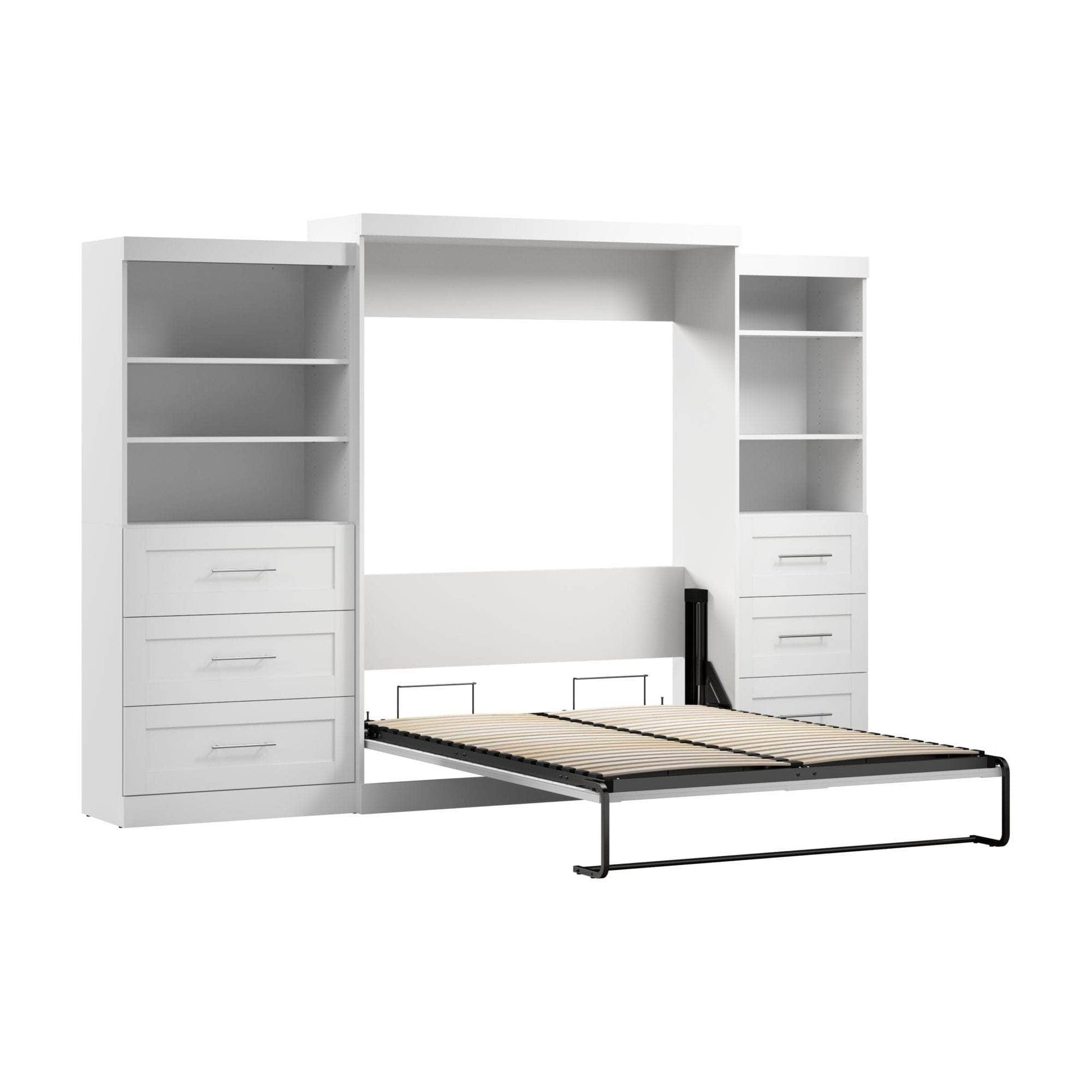 Modubox Murphy Wall Bed Pur Queen Murphy Wall Bed and 2 Storage Units with Drawers (126”) - Available in 2 Colours