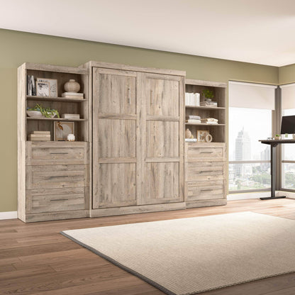 Modubox Murphy Wall Bed Pur Queen Murphy Wall Bed and 2 Storage Units with Drawers (136”) - Available in 6 Colours