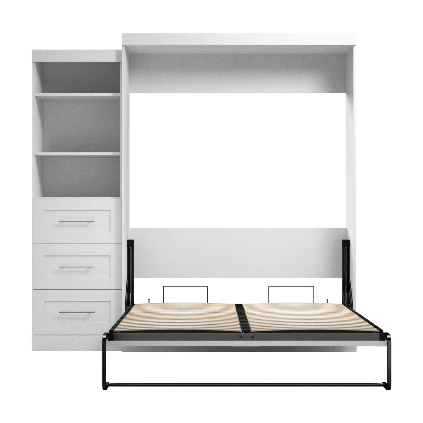 Modubox Murphy Wall Bed Pur Queen Murphy Wall Bed and Storage Unit with Drawers (90W) - Available in 3 Colours