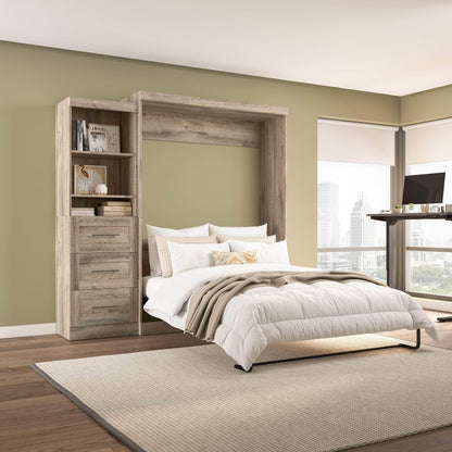 Modubox Murphy Wall Bed Pur Queen Murphy Wall Bed and Storage Unit with Drawers (90W) - Available in 7 Colours