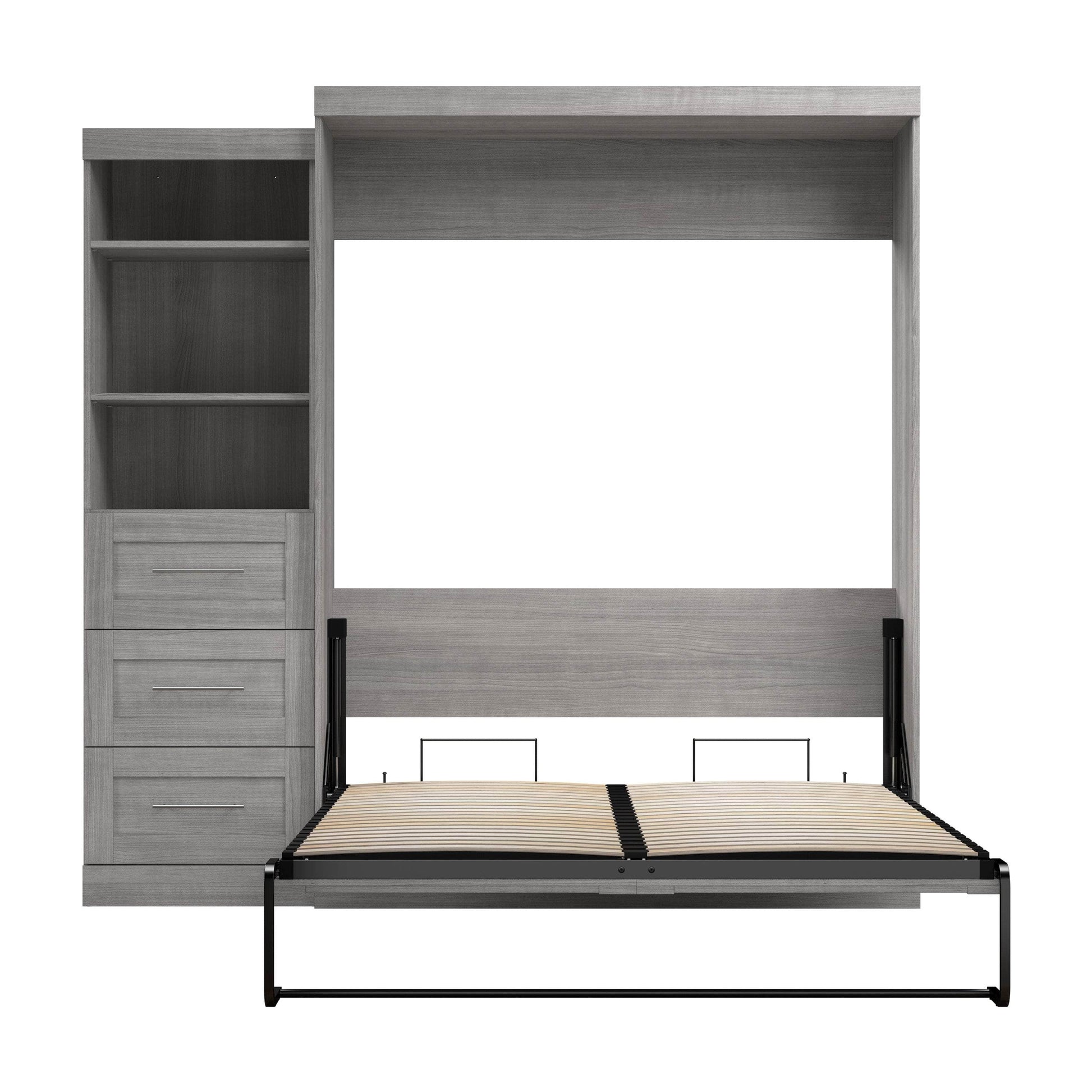 Modubox Murphy Wall Bed Pur Queen Murphy Wall Bed and Storage Unit with Drawers (90W) - Available in 7 Colours