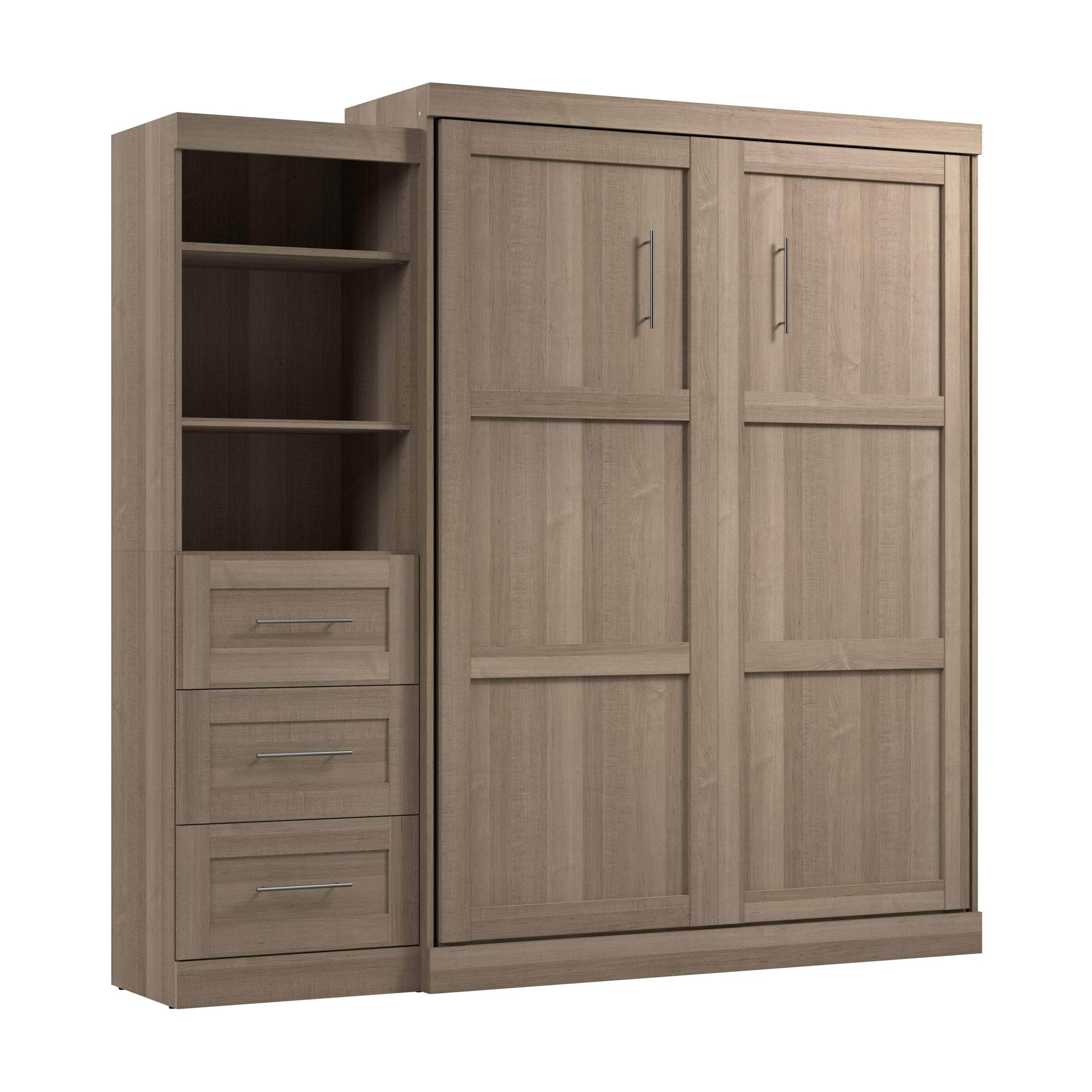 Modubox Murphy Wall Bed Pur Queen Murphy Wall Bed and Storage Unit with Drawers (90W) - Available in 7 Colours