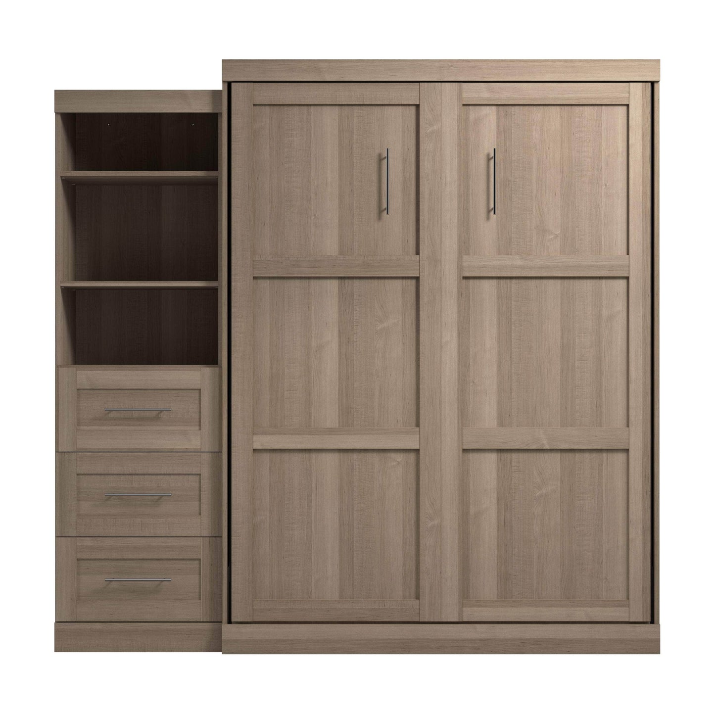 Modubox Murphy Wall Bed Pur Queen Murphy Wall Bed and Storage Unit with Drawers (90W) - Available in 7 Colours