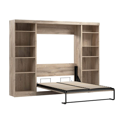 Modubox Murphy Wall Bed Rustic Brown Pur Full Murphy Bed with 2 Storage Units (109W) - Available in 7 Colours