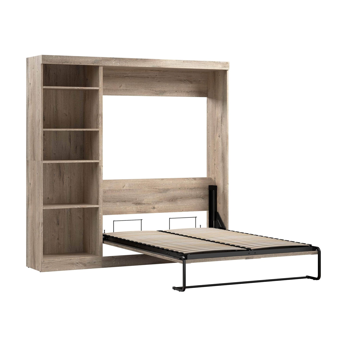 Modubox Murphy Wall Bed Rustic Brown Pur Full Murphy Full Bed with Storage Unit (84W) - Available in 7 Colours