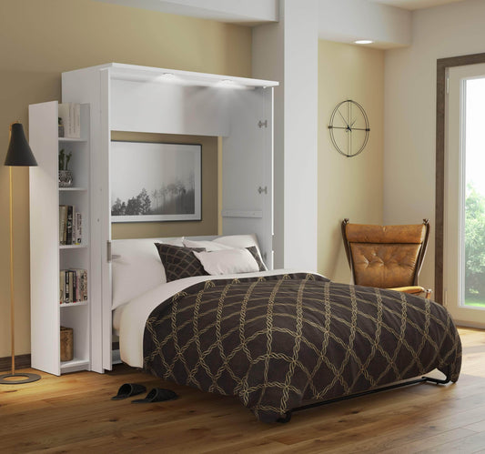 Modubox Murphy Wall Bed White Lumina Full Murphy Wall Bed and 1 Storage Unit (69”) - White