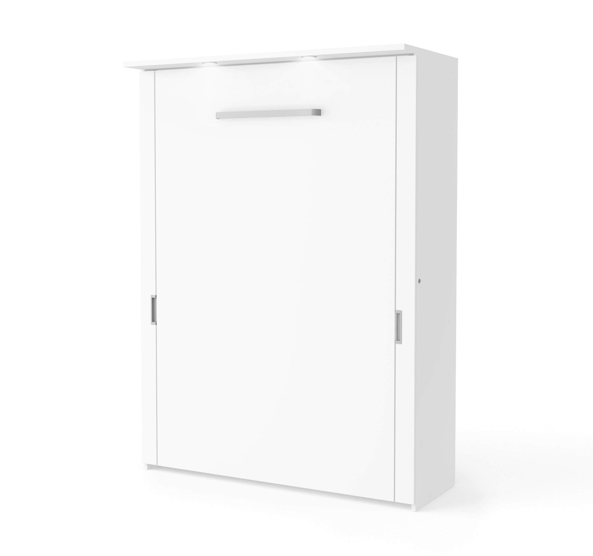 Modubox Murphy Wall Bed White Lumina Full Murphy Wall Bed and 1 Storage Unit (82“) - White