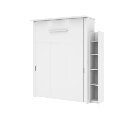 Modubox Murphy Wall Bed White Lumina Queen Murphy Wall Bed and 1 Storage Unit (75”) - White