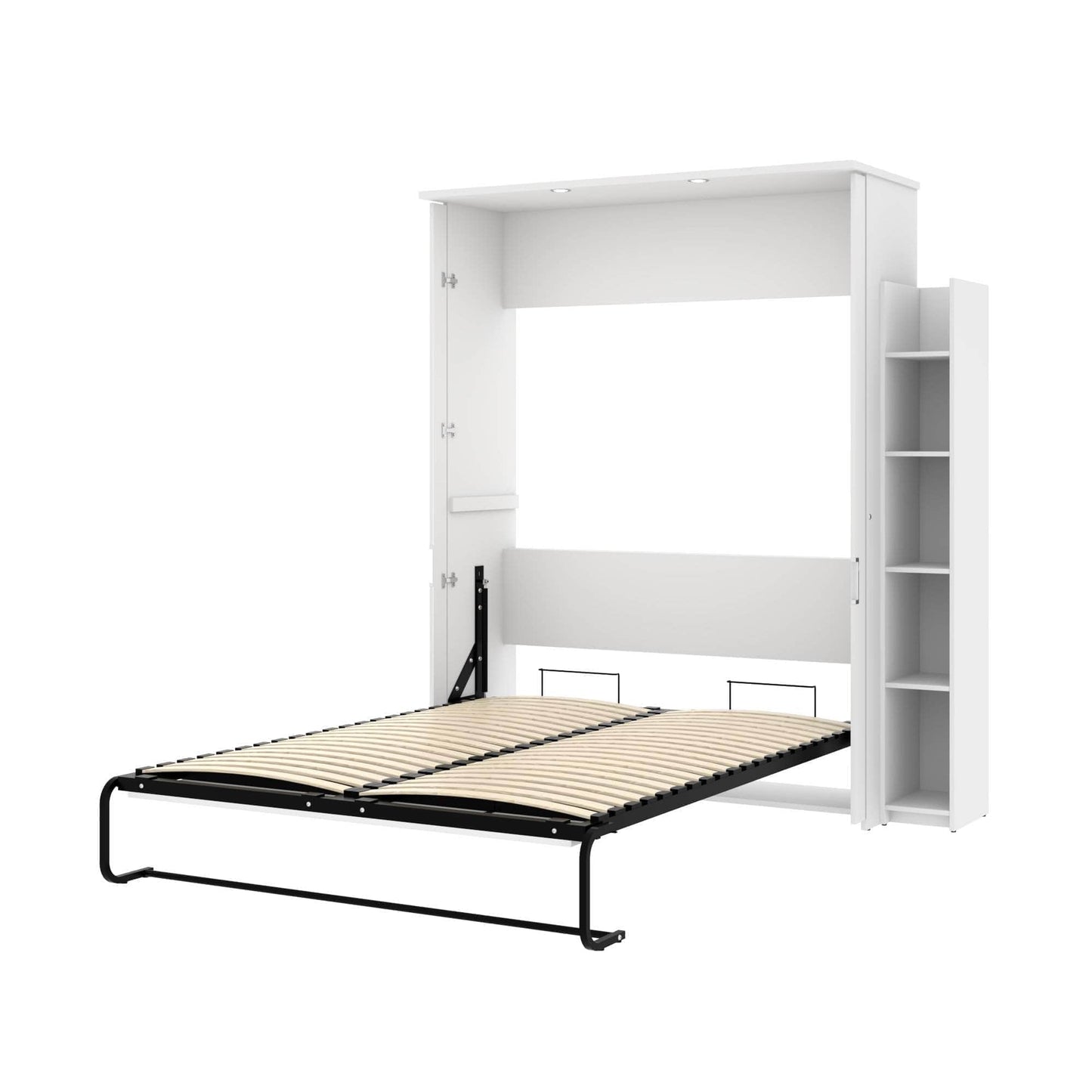 Modubox Murphy Wall Bed White Lumina Queen Murphy Wall Bed and 1 Storage Unit (75”) - White