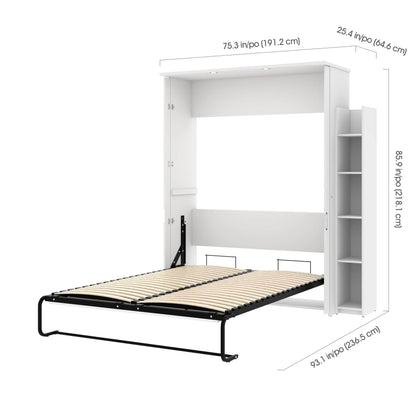 Modubox Murphy Wall Bed White Lumina Queen Murphy Wall Bed and 1 Storage Unit (75”) - White