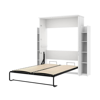 Modubox Murphy Wall Bed White Lumina Queen Murphy Wall Bed and 2 Storage Units (85“) - White