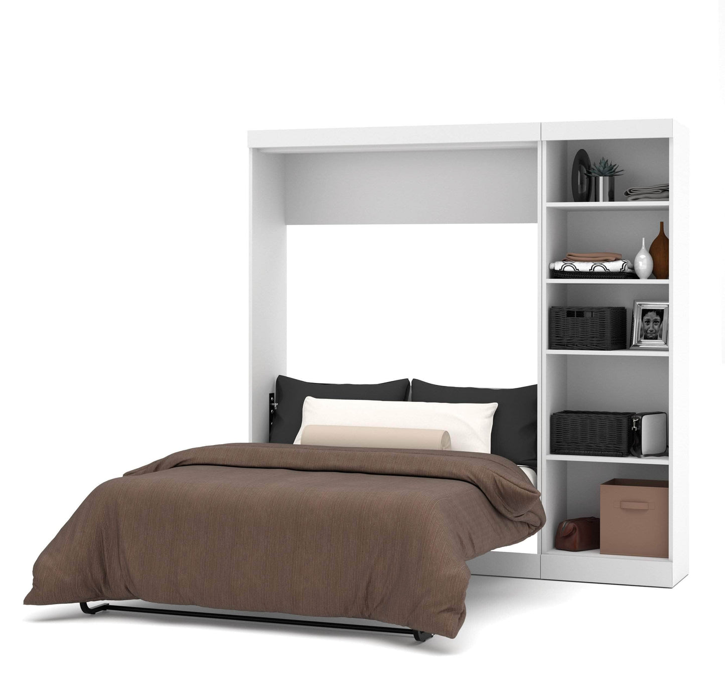 Modubox Murphy Wall Bed White Pur Full Murphy Full Bed with Storage Unit (84W) - Available in 3 Colours