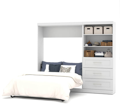 Modubox Murphy Wall Bed White Pur Full Murphy Wall Bed and Storage Unit with Drawers (95W) - White