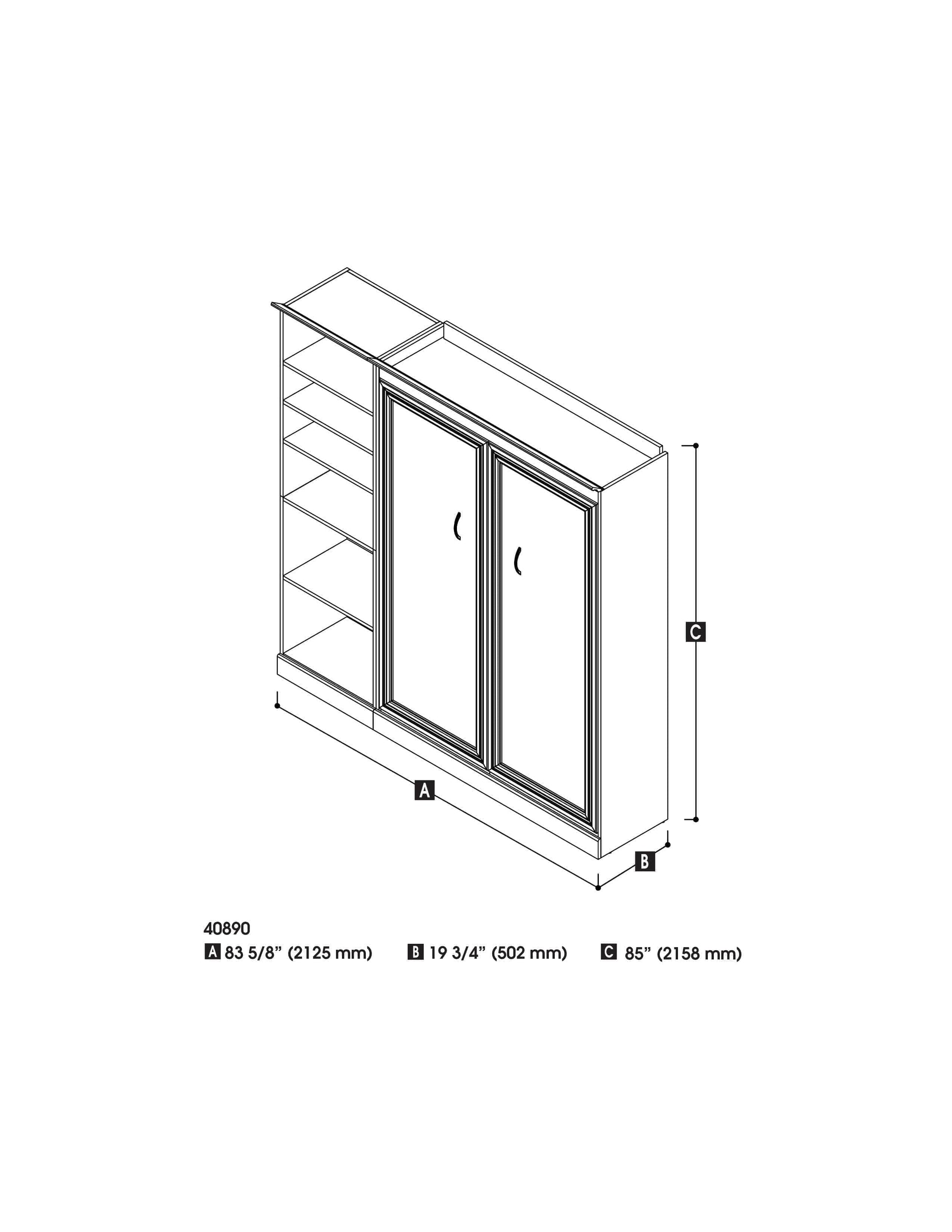 Modubox Murphy Wall Bed White Versatile Full Murphy Wall Bed and 1 Storage Unit (84”) - White