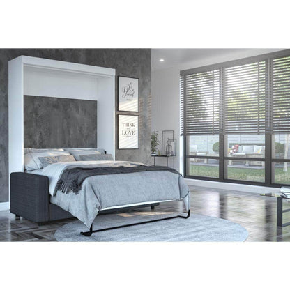 Modubox Murphy Wall Bed White with Grey Sofa Modubox Edge Full Murphy Wall Bed and Sofa Set