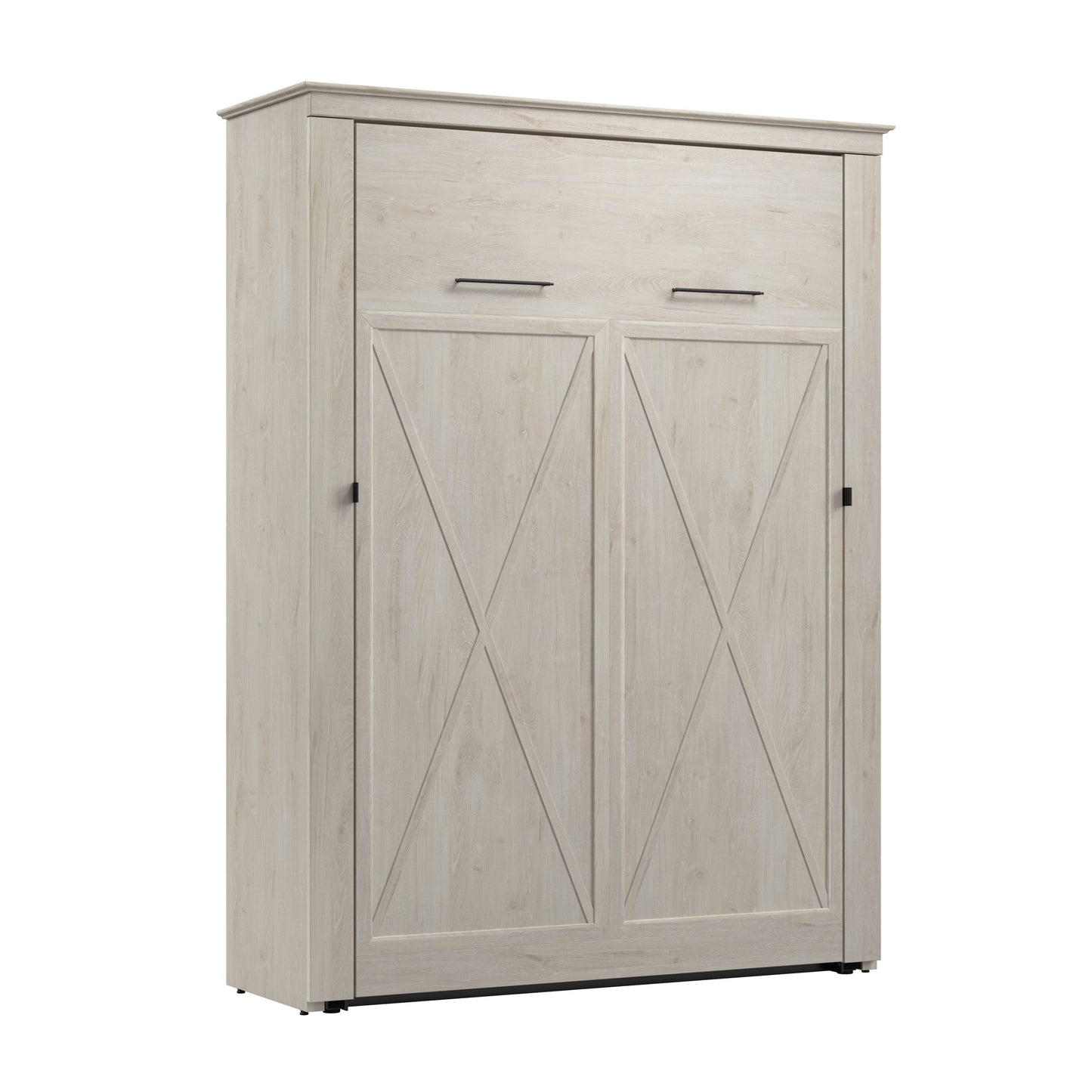 Modubox Key West 63W Full Murphy Bed in Linen White Oak