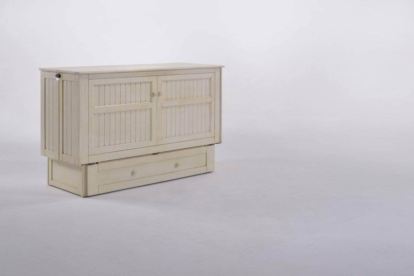 Night and Day Murphy Cabinet Bed Buttercream Daisy Murphy Cabinet Bed with Queen Gel Memory Foam Mattress - Available in 3 Colours