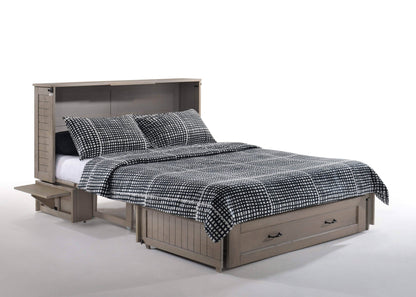 Night and Day Murphy Cabinet Bed Driftwood Poppy Cabinet Murphy Bed with Queen Gel Memory Foam Mattress - Available in 4 Colours