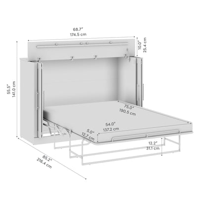 Modubox Pur 69W Full Cabinet Bed with Matteress in White