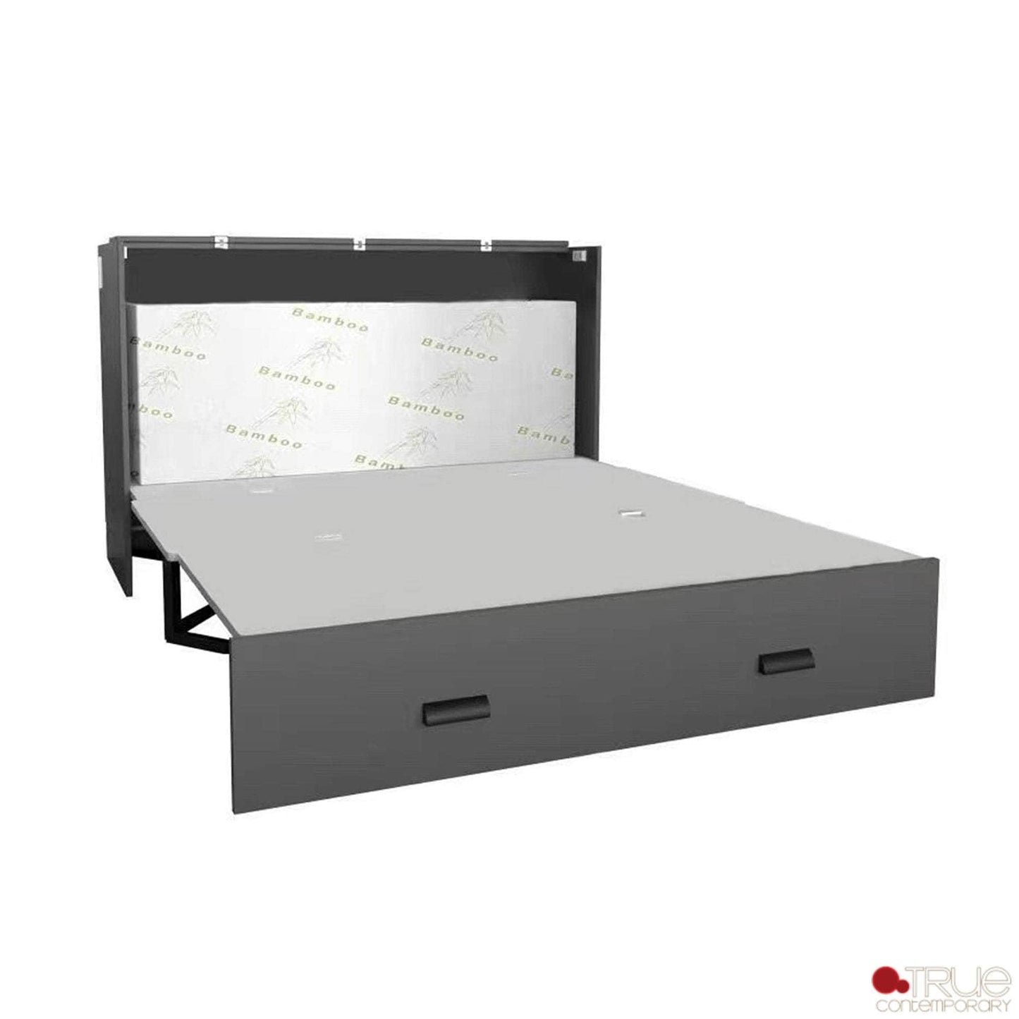 Pending - Review Hyde Light Grey and Dark Grey Murphy Cabinet Bed with Gel Memory Foam Mattress - Available in 4 Sizes